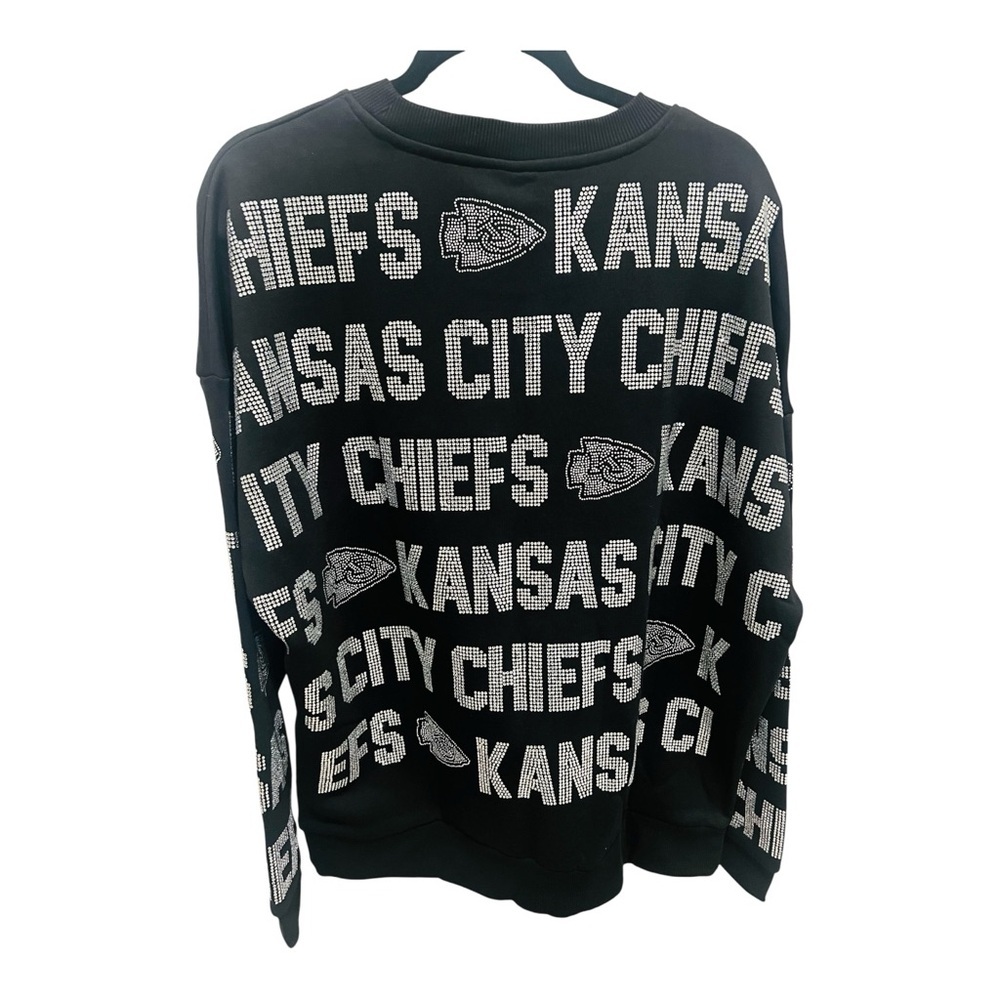 Kansas City Chiefs Rhinestone Sweatshirt Gameday Couture Medium Oversized Med - Picture 5 of 8